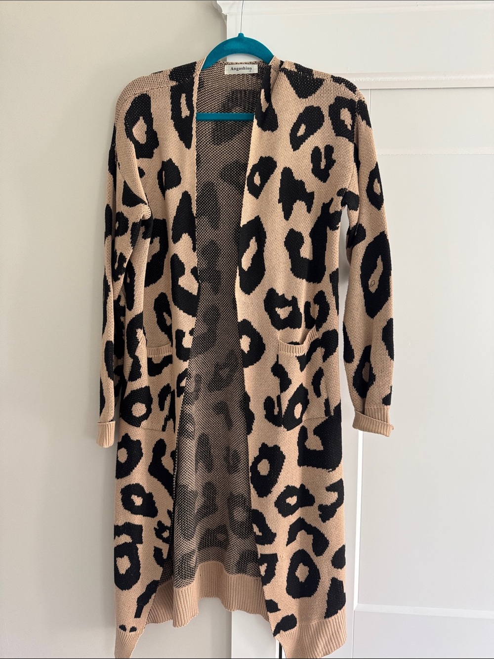 Leopard Long Open-Front Cardigan